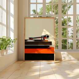 Turntable Poster - Vinyl Record Player Wall Art Retro Music Print Minimal Audio Decor - thumbnail 4