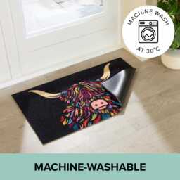 Highland Cow Indoor Washable Doormat 60x40cm