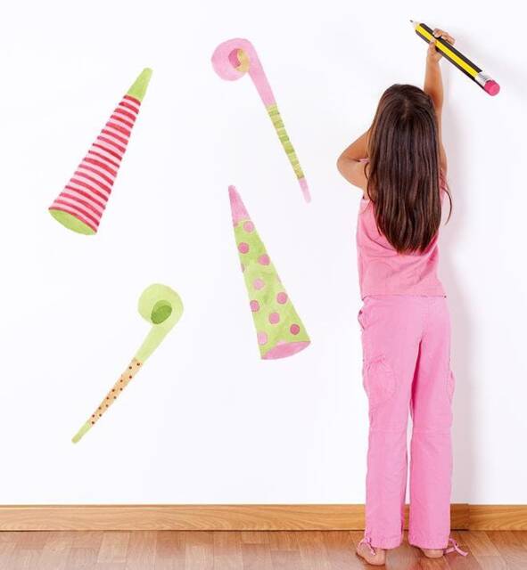 Birthday Girl Party Wall Sticker Decal - Kids Stickers, Animals Childrens Decals, Art, Room, Girl, Boy