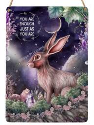 Mystic Amethyst Hare Metal Sign Motivational Quote Wall Decor - thumbnail 1