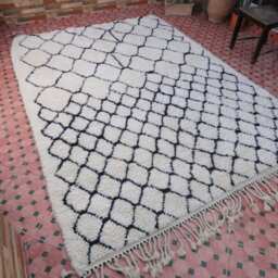 Beni Ourain Authentic Vintage 100% Wool Morocco Rug Berber - thumbnail 2