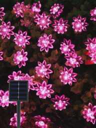 Lotus Fairy Lights Solar Powered , Suitable For Outdoor Garden Corridor Decoration - thumbnail 1