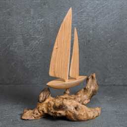 Handmade Wooden Sailboat Sculpture 8 - thumbnail 4