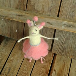 Ballerina Mouse, Felt Animal, Dancer, Ballet Gift, Needle Felted Felt Miniature, Birthday Whimsical Doll, Cute Gift - thumbnail 3