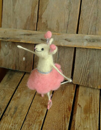 Ballerina Mouse, Felt Animal, Dancer, Ballet Gift, Needle Felted Felt Miniature, Birthday Whimsical Doll, Cute Gift - thumbnail 1