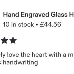 Hand Engraved Crystal Heart Ornament Personalised Handwriting Keepsake - thumbnail 4