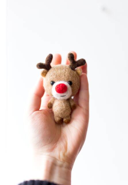 Christmas Reindeer Ornament, Felted Toy, Deer Holiday Decoration - image 1