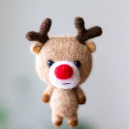 Christmas Reindeer Ornament, Felted Toy, Deer Holiday Decoration - thumbnail 2