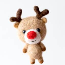 Christmas Reindeer Ornament, Felted Toy, Deer Holiday Decoration - thumbnail 4