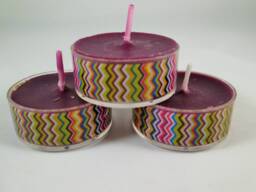 Purple Candles, Decorated Tea Lights, Washi Tealights, Party Plum Favours, Party Bags - thumbnail 1