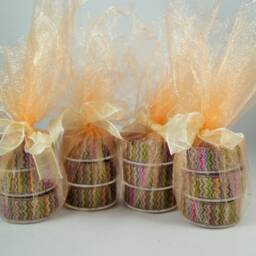 Purple Candles, Decorated Tea Lights, Washi Tealights, Party Plum Favours, Party Bags - thumbnail 2