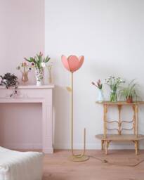 Simple Flower Floor Lamp & Lampshade - Terracotta