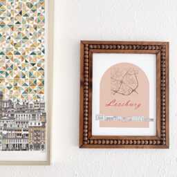 Leesburg Streetscape + Map Drawing King Street Virginia City Plan - Art Print Wedding Realtor Moving Gift Souvenir Local Decor Loudoun Co - thumbnail 3