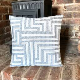 635. Handmade Ashley Wilde Vasarely Grey Maze Jacquard Cushion Cover. Various Sizes - thumbnail 1