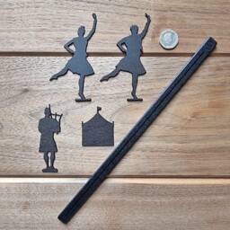 Highland Games Dance - Picture Topper Made From High Quality Recycled Plastic. Artwork Designed For Little Ledges Around The Home - thumbnail 3