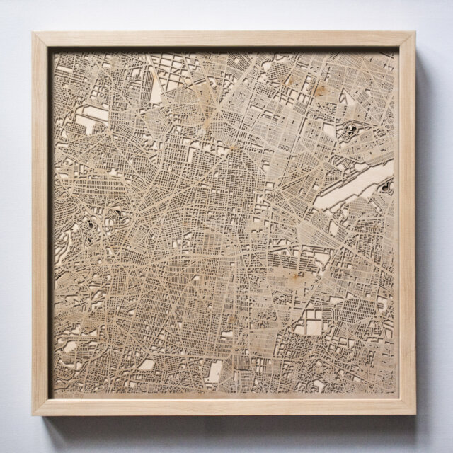 Mexico City Wooden Map - 3D Laser Cut Framed Wall Art - image 1