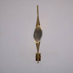 Wall Sconce With Crystal Glass, Bathroom Light, Mid-Century Modern, Brass Vanity Fixture - thumbnail 4