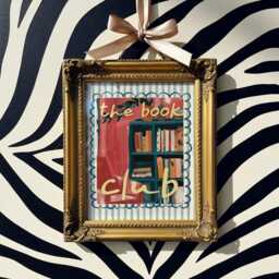 The Book Club Print, Artsy Hand Painted Cosy Reading Nook Wall Art, Retro Stripes, Bookish Gift, Aesthetic Library Room, Trendy - thumbnail 3