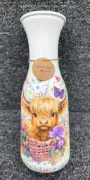 Highland Cow Vase - Decouoage, Vase, Gift, Highland Coo - thumbnail 1