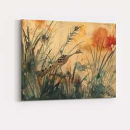 Watercolour Woodland Bird Nature Wildlife Painting Canvas Wall Art Print Decor Picture Ready To Hang - thumbnail 4