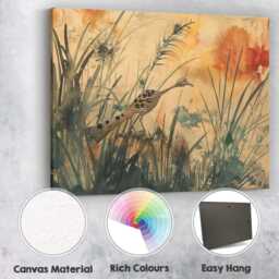Watercolour Woodland Bird Nature Wildlife Painting Canvas Wall Art Print Decor Picture Ready To Hang - thumbnail 2
