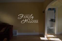 Family Heaven Vinyl Wall Art Decal, Religious Home Decor