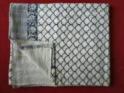 Christmas Sale Indian Handmade Kantha Quilt Perfect Bed Matching Bedspread Size -108x90 - thumbnail 3