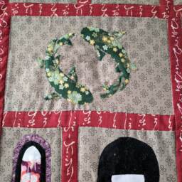 Japanese Patchwork Wall Hanging, 157x167cm - thumbnail 4