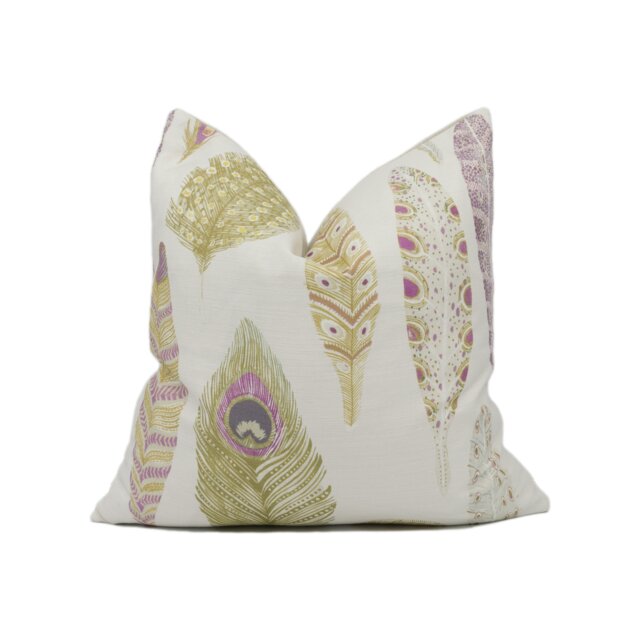 Voyage Decoration - Samui Print Olivine Quirky Illustrative Feather Cushion Cover Handmade Throw Pillow Designer Home D??cor - image 1