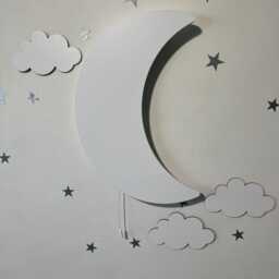 Crescent Nightlight, Nursery Lighting, Wooden Moon Wall Lamp, Kids Room Decor, Gift For - thumbnail 3