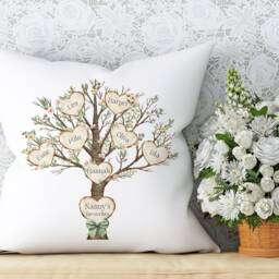 Family Tree Cushion - Mother's Day Gift For Grandma Mum Personalised From Grandchildren - thumbnail 3