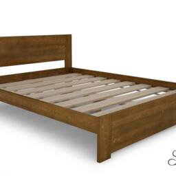 Oak Finish Solid Wood Bed Frame Modern Platform - thumbnail 3