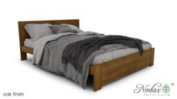 Oak Finish Solid Wood Bed Frame Modern Platform - thumbnail 1