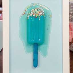 3D Pop Art. Melted Lolly With Real Sugar Sprinkles. Custom Made. Personalised. Vibrant. 7x5. White Frame. Home Decor. Wall Hanging. Art - thumbnail 2