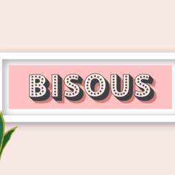 Framed Bisous Print, French Kiss Typography Valentines Gift, Sign, Slogans, Slogan - thumbnail 2