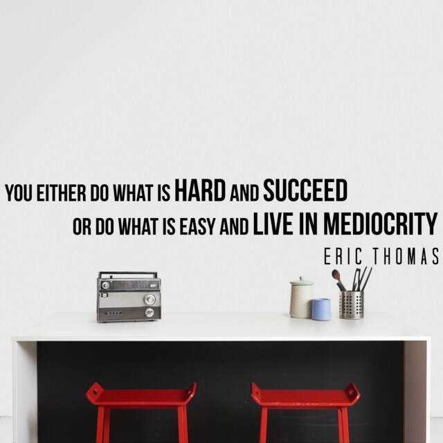 Eric Thomas You Either Do Inspirational Motivational Wall Decal Quote Art For Home Living Room Office Gym Decor Decorations 42x9 Inches - image 1