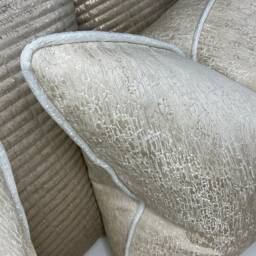 Elegant Blake Cream Ivory Luxury Cushion Cover With Piping - Custom Made Scatter Pillow Cover For Home Decor - thumbnail 3