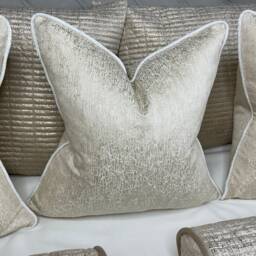 Elegant Blake Cream Ivory Luxury Cushion Cover With Piping - Custom Made Scatter Pillow Cover For Home Decor - thumbnail 4