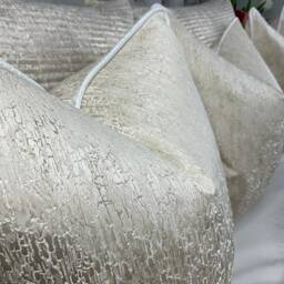 Elegant Blake Cream Ivory Luxury Cushion Cover With Piping - Custom Made Scatter Pillow Cover For Home Decor - thumbnail 2