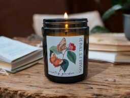 Country Garden Candle, Flower & Butterfly - thumbnail 1