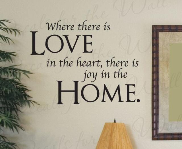 Where There Love in Heart Family Home Vinyl Quote Art Letters Saying Decoration Large Wall Lettering Decal Sticker Graphic Decor F19 - image 1