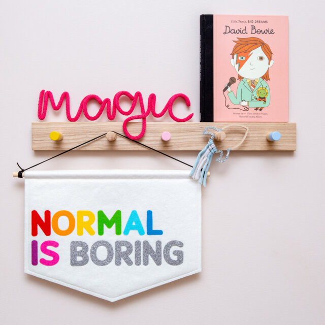 Normal Is Boring Felt Wall Banner Flag. Nursery Decor Hanging - image 1