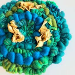 Gilded Clover 10-Inch Round Woven Wall Hanging - thumbnail 2