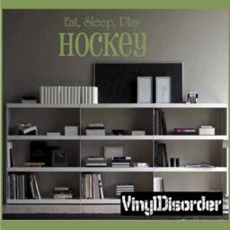 Eat Sleep Play Hockey - Vinyl Wall Decal Quotes Sticker S003Et - thumbnail 1