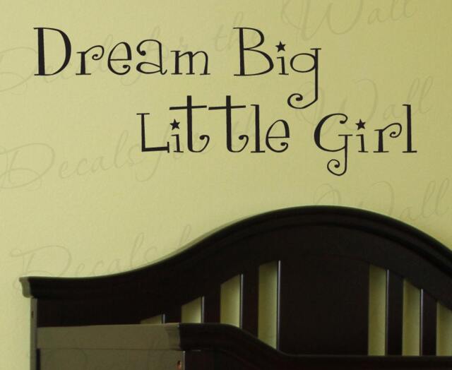 Dream Big Little Girl Room Kids Baby Nursery Adhesive Vinyl Lettering Quote Wall Decal Art Sticker Decoration Saying Decor K76 - image 1