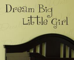 Dream Big Little Girl Room Kids Baby Nursery Adhesive Vinyl Lettering Quote Wall Decal Art Sticker Decoration Saying Decor K76 - thumbnail 1