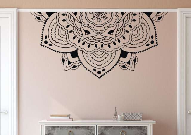 Mandala Vinyl Decal - Half Mandala Sticker - Wall Car - image 1