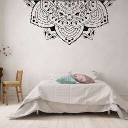 Mandala Vinyl Decal - Half Mandala Sticker - Wall Car - thumbnail 3