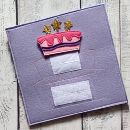 Felt Quiet Book Page Cake Activity, Waldorf Toy - 1-4 Year - thumbnail 3