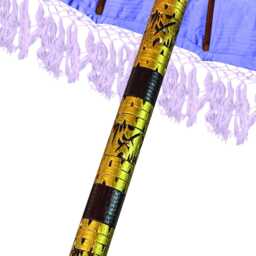 Bali Sun Parasol Lilac & Gold Large 2.5M, Hand-Made Balinese Garden With Screw Pole Joint - thumbnail 4
